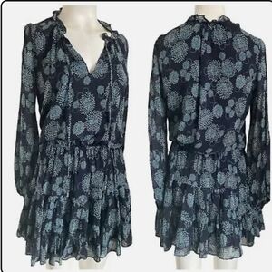 Revolve Karina Grimaldi Women Long Sleeve Navy Multi Print Mini Dress Size XS